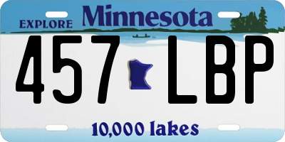 MN license plate 457LBP