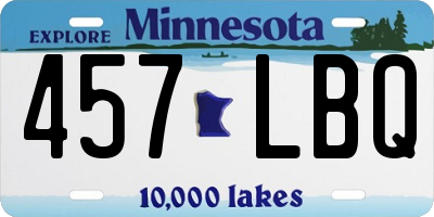 MN license plate 457LBQ