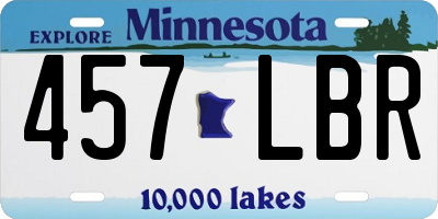 MN license plate 457LBR