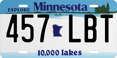 MN license plate 457LBT