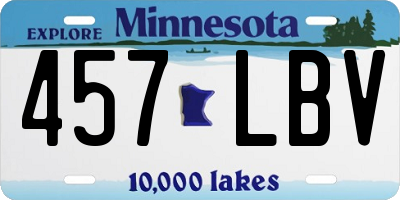 MN license plate 457LBV