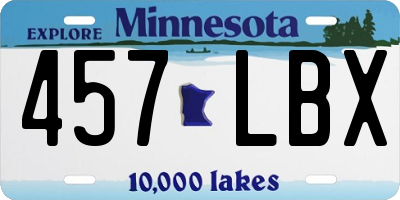 MN license plate 457LBX