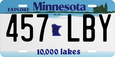 MN license plate 457LBY
