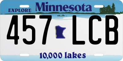 MN license plate 457LCB