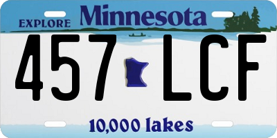 MN license plate 457LCF