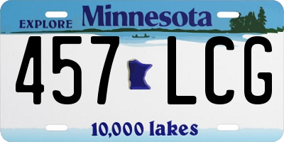 MN license plate 457LCG