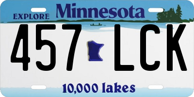 MN license plate 457LCK
