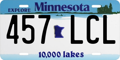 MN license plate 457LCL