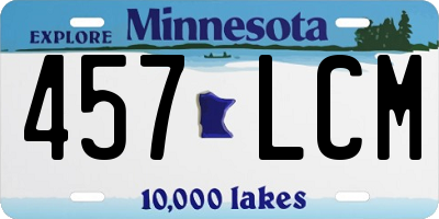 MN license plate 457LCM