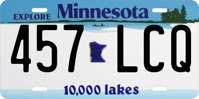 MN license plate 457LCQ