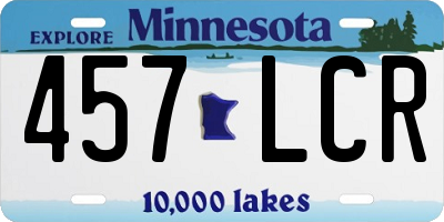 MN license plate 457LCR
