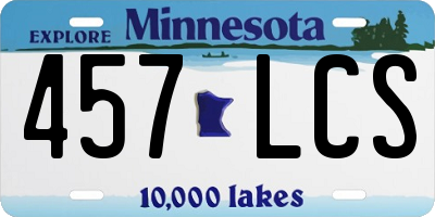 MN license plate 457LCS