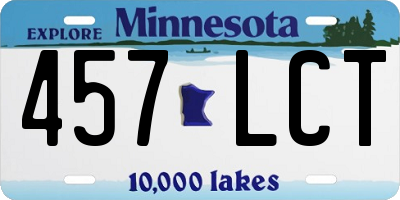 MN license plate 457LCT