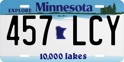 MN license plate 457LCY