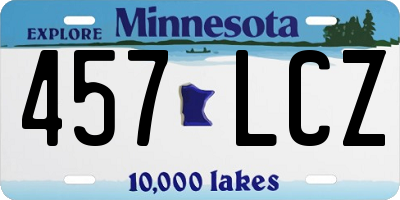 MN license plate 457LCZ