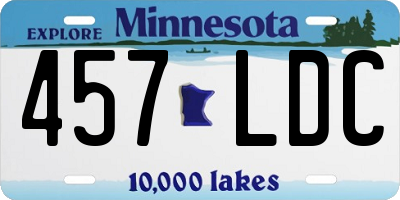 MN license plate 457LDC