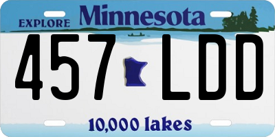MN license plate 457LDD