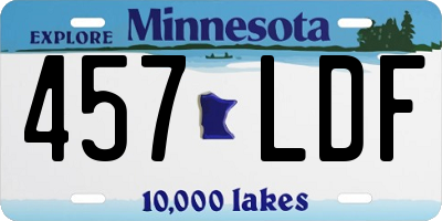 MN license plate 457LDF