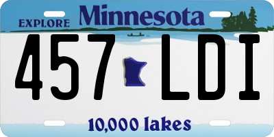 MN license plate 457LDI