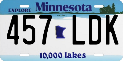 MN license plate 457LDK