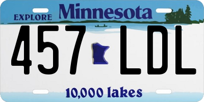 MN license plate 457LDL