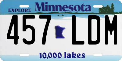 MN license plate 457LDM