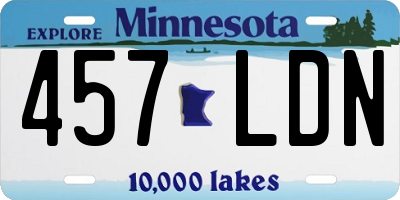 MN license plate 457LDN
