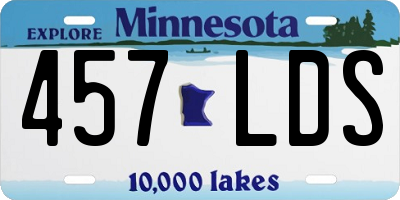 MN license plate 457LDS