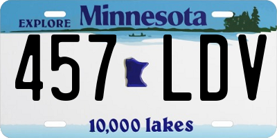 MN license plate 457LDV