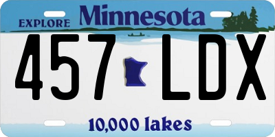 MN license plate 457LDX