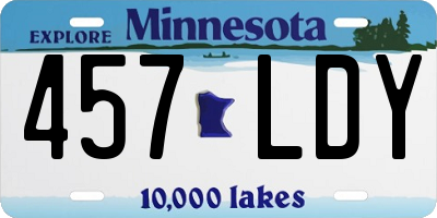 MN license plate 457LDY