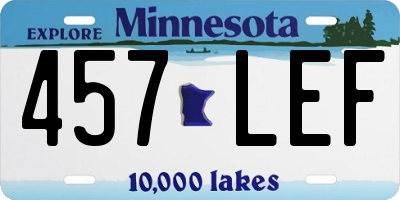 MN license plate 457LEF