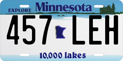 MN license plate 457LEH