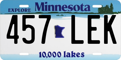 MN license plate 457LEK