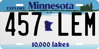 MN license plate 457LEM