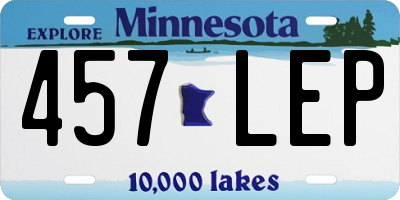 MN license plate 457LEP