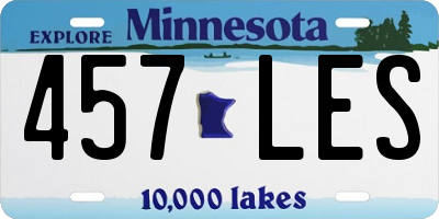 MN license plate 457LES