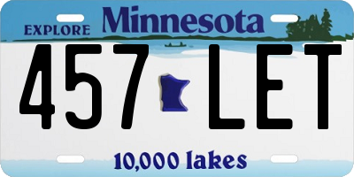 MN license plate 457LET