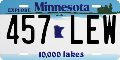MN license plate 457LEW