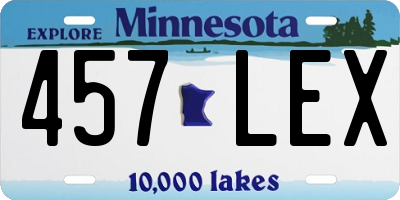 MN license plate 457LEX