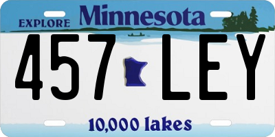 MN license plate 457LEY