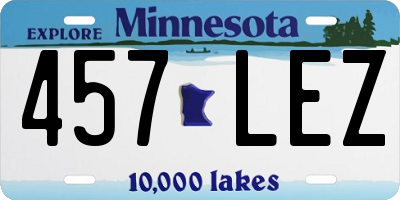 MN license plate 457LEZ