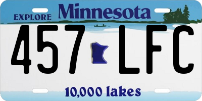 MN license plate 457LFC
