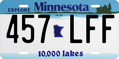MN license plate 457LFF