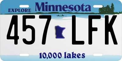 MN license plate 457LFK