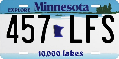 MN license plate 457LFS