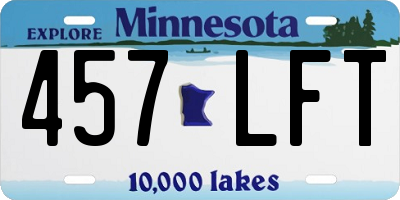 MN license plate 457LFT
