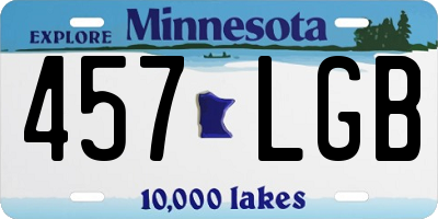MN license plate 457LGB