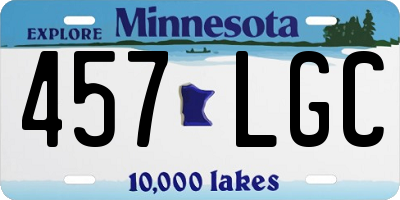 MN license plate 457LGC