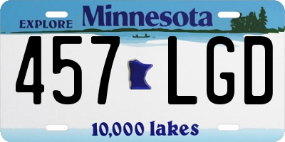 MN license plate 457LGD